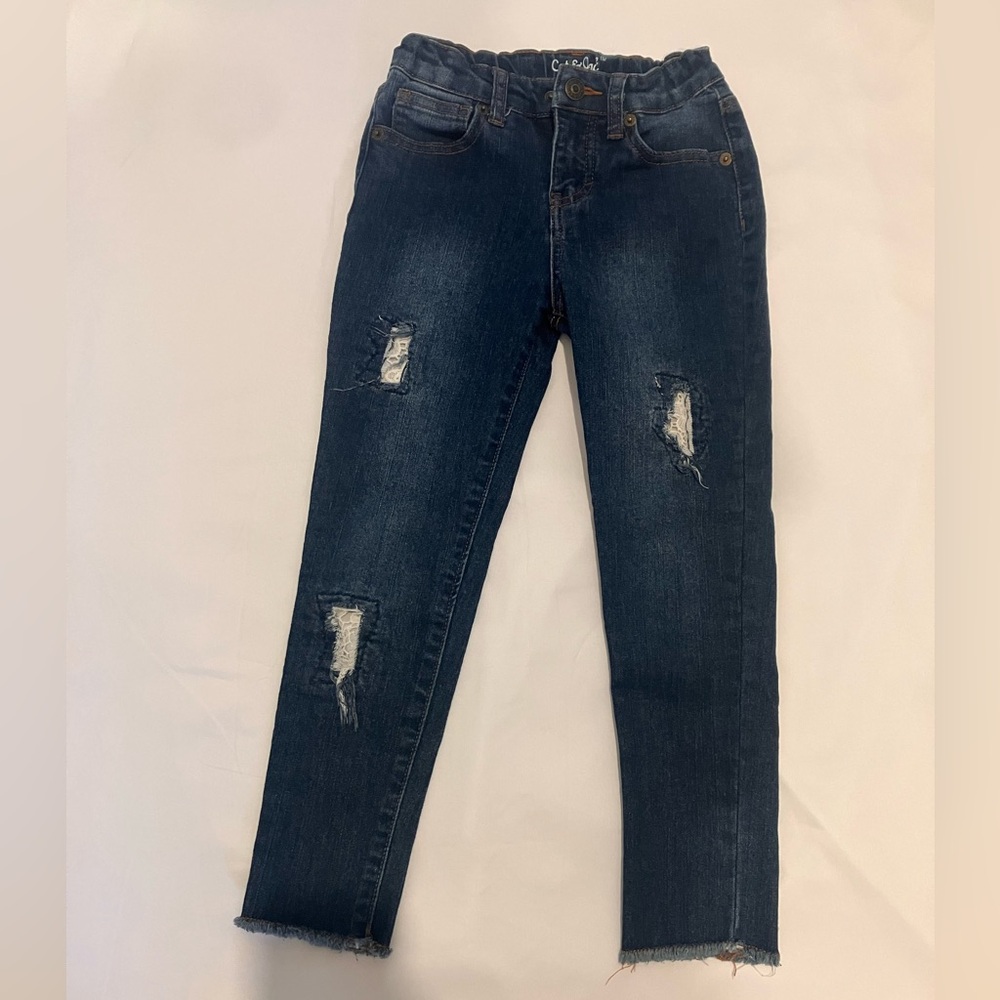 Cat & Jack Dark Washed Ripped Jeggings